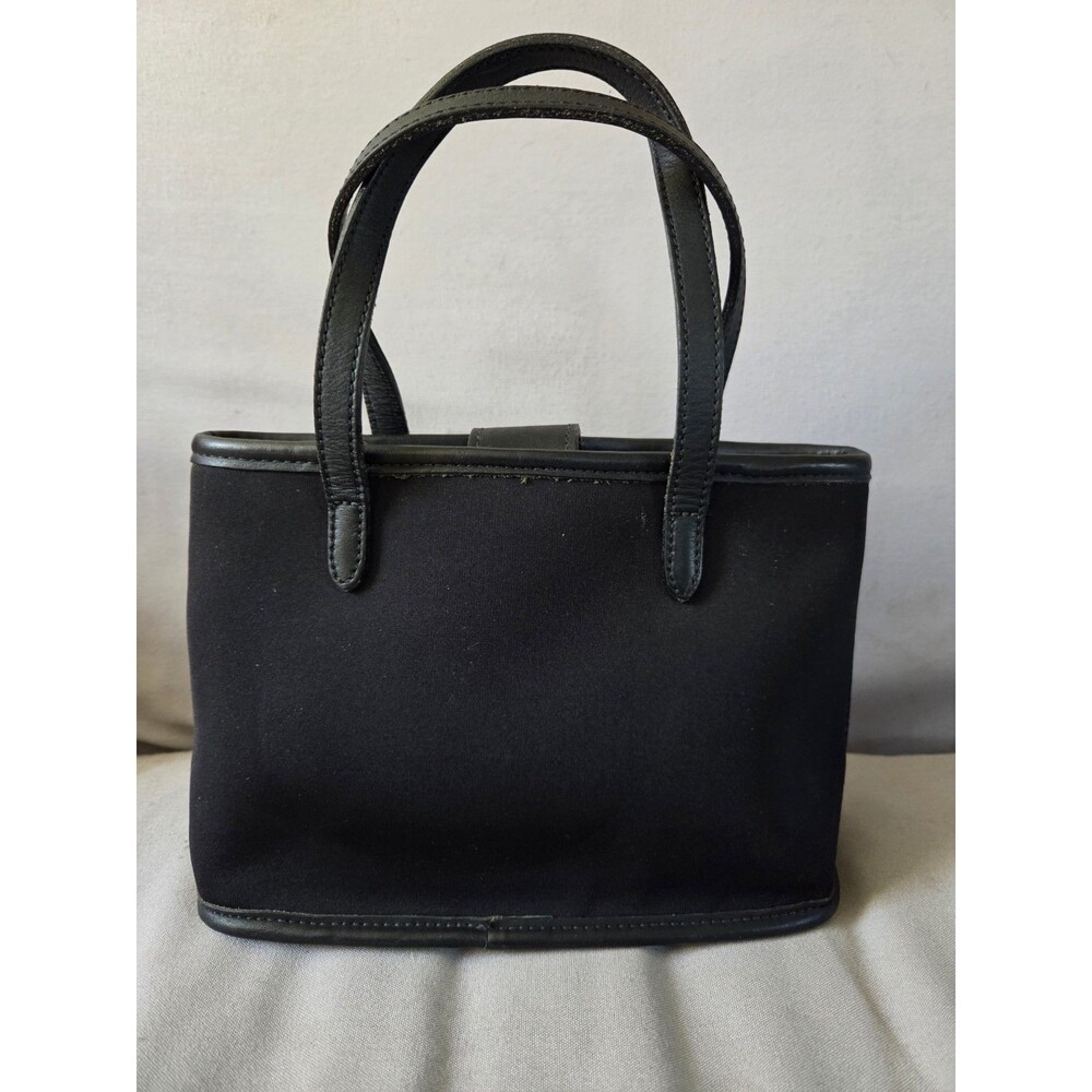 Vintage COACH Mini Tote Bag Neoprene With Leather Handles & Trim Black 1990s EUC - Picture 5 of 10